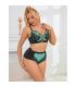 SUBBLIME 955557 CONJUNTO SUJETADOR CON CREMALLERA DE MALLA DE CHAROL VERDE S M