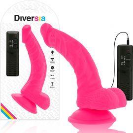 DIVERSIA DILDO REALaSTICO FLEXIBLE CON VIBRACIaN ROSA 215 CM O 45 CM