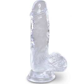 KING COCK CLEAR PENE REALaSTICO CON TESTaCULOS 101 CM TRANSPARENTE