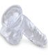 KING COCK CLEAR PENE REALaSTICO CON TESTaCULOS 101 CM TRANSPARENTE