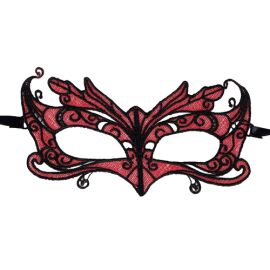 QUEEN LINGERIE ANTIFAZ DE ENCAJE DETALLES ROJO