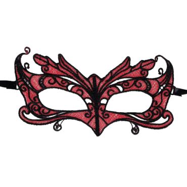 QUEEN LINGERIE ANTIFAZ DE ENCAJE DETALLES ROJO