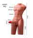 XISE JASON HALF BODY TORSO REALaSTICO MASCULINO CON THRUSTING Y VIBRACIaN 55 CM