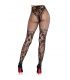 LEG AVENUE MEDIAS DE ENCAJE DAHLIA CON DETALLE DE RED NEGRO