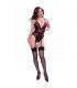 CHILIROSE CR 4863 BODY CON ENCAJE DE FLORES ROJAS Y LIGUEROS XL