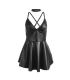 SUBBLIME 955380 VESTIDO CON TIRANTES DE CUERO NEGRO L XL