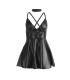 SUBBLIME 955380 VESTIDO CON TIRANTES DE CUERO NEGRO L XL