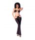 CHILIROSE CR 4851 SET TOP NEGRO Y LEGGINS CON COMPLEMENTOS DORADOS