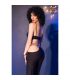 CHILIROSE CR 4851 SET TOP NEGRO Y LEGGINS CON COMPLEMENTOS DORADOS