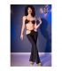 CHILIROSE CR 4851 SET TOP NEGRO Y LEGGINS CON COMPLEMENTOS DORADOS