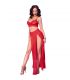 CHILIROSE CR 4850 SET TOP ROJO Y LEGGINS CON COMPLEMENTOS DORADOS S