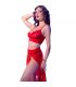 CHILIROSE CR 4850 SET TOP ROJO Y LEGGINS CON COMPLEMENTOS DORADOS S