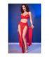 CHILIROSE CR 4850 SET TOP ROJO Y LEGGINS CON COMPLEMENTOS DORADOS S