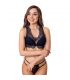 LIVCO CORSETTI FASHION IRINA LC 20210 SUJETADOR TANGA CON ENCAJE NEGRO S M