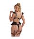 SUBBLIME 957483 CONJUNTO SUJETADOR Y LIGA DE ENCAJE NEGRO S M