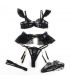 SUBBLIME 957483 CONJUNTO SUJETADOR Y LIGA DE ENCAJE NEGRO S M