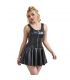 SUBBLIME 957667 VESTIDO DE CUERO CON CREMALLERA DE CORAZaN NEGRO S M