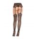 LEG AVENUE MEDIAS DE ENCAJE CON CRUZ Y PORTALIGAS NEGRO