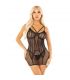 LEG AVENUE MINI VESTIDO CON ENCAJE DE CORAZONES NEGRO
