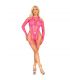 LEG AVENUE BODY DE REJILLA CON LIGA Y ARNaS ROSA NEaN