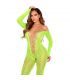 LEG AVENUE BODYSTOCKING SIN ENTREPIERNA DE ENCAJE DE SERPIENTE EXaTICA VERDE NEaN