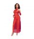 CHILIROSE CR 4853 VESTIDO ROJO DE ENCAJE CON GUANTES S M