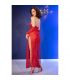 CHILIROSE CR 4853 VESTIDO ROJO DE ENCAJE CON GUANTES S M