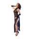 CHILIROSE CR 4853 VESTIDO NEGRO DE ENCAJE CON GUANTES S M