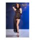 CHILIROSE CR 4853 VESTIDO NEGRO DE ENCAJE CON GUANTES S M