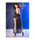 CHILIROSE CR 4853 VESTIDO NEGRO DE ENCAJE CON GUANTES S M