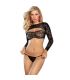 SUBBLIME 952334 SET DE REJILLA MANGA LARGA Y PECHO ABIERTO NEGRO TALLA aNICA