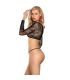SUBBLIME 952334 SET DE REJILLA MANGA LARGA Y PECHO ABIERTO NEGRO TALLA aNICA