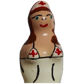 CONDOMERIE PRESERVATIVO DECORATIVO PINTADO A MANO ENFERMERA MORENA