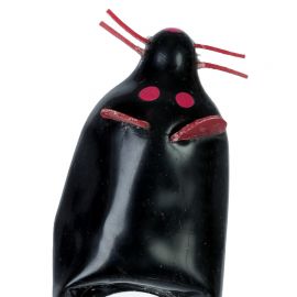 CONDOMERIE PRESERVATIVO DECORATIVO PINTADO A MANO RATaN NEGRO XL