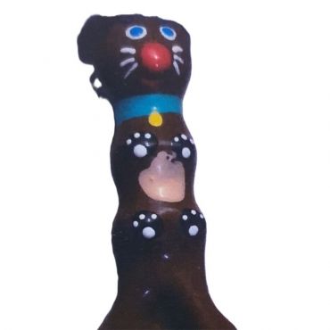 CONDOMERIE PRESERVATIVO DECORATIVO PINTADO A MANO PERRO SALCHICHA MARRaN XL