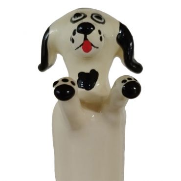 CONDOMERIE PRESERVATIVO DECORATIVO PINTADO A MANO PERRO BLANCO FELIZ XL
