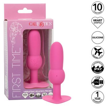 CALEXOTICS FIRST TIME PLUG ANAL CON CUENCAS 10 VIBRACIONES ROSA
