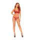LEG AVENUE SET 2 PIEZAS CON TANGA DOBLE TIRANTA M L ROJO