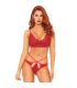 LEG AVENUE SET 2 PIEZAS CON TANGA DOBLE TIRANTA M L ROJO