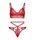 LEG AVENUE SET 2 PIEZAS CON TANGA DOBLE TIRANTA M L ROJO