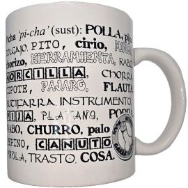 DIABLO PICANTE TAZA BLANCA DE SINaNIMOS PENE 370 ML
