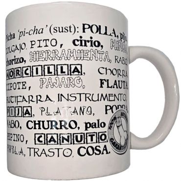 DIABLO PICANTE TAZA BLANCA DE SINaNIMOS PENE 370 ML