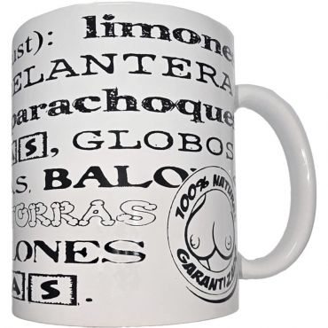 DIABLO PICANTE TAZA BLANCA DE SINaNIMOS TETAS 370 ML