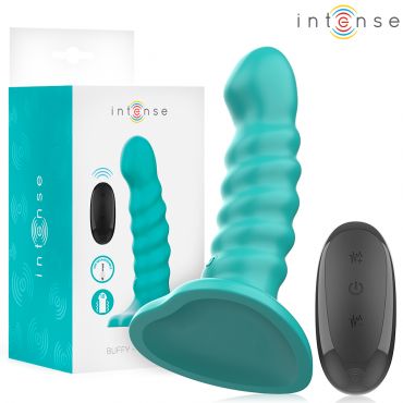 INTENSE BUFFY VIBRADOR TALLA S DISEaO EN ESPIRAL 10 VIBRACIONES AZUL CONTROL REMOTO