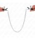KINK PINZAS PARA PEZONES PLANAS NEGRO CON CADENA PLATEADO 34 CM
