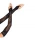 LEG AVENUE GUANTES EXTRALARGOS CALIENTABRAZOS DE ENCAJE FLORAL NEGRO