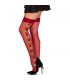 LEG AVENUE 1957 MEDIAS DE LIGUERO CON FLORES ROJAS TALLA aNICA