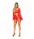 LEG AVENUE SET BODY BATA DE LIGUERO ROJO