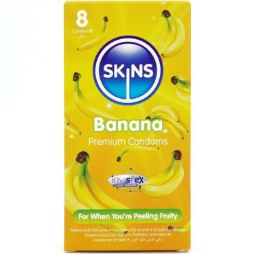 SKINS PRESERVATIVOS PREMIUM SABOR PLaTANO PACK 8