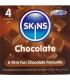SKINS PRESERVATIVOS PREMIUM SABOR CHOCOLATE PACK 4